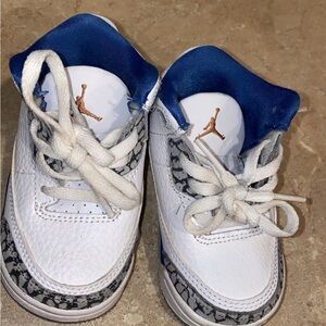 Jordan Kids White and Blue Sneakers